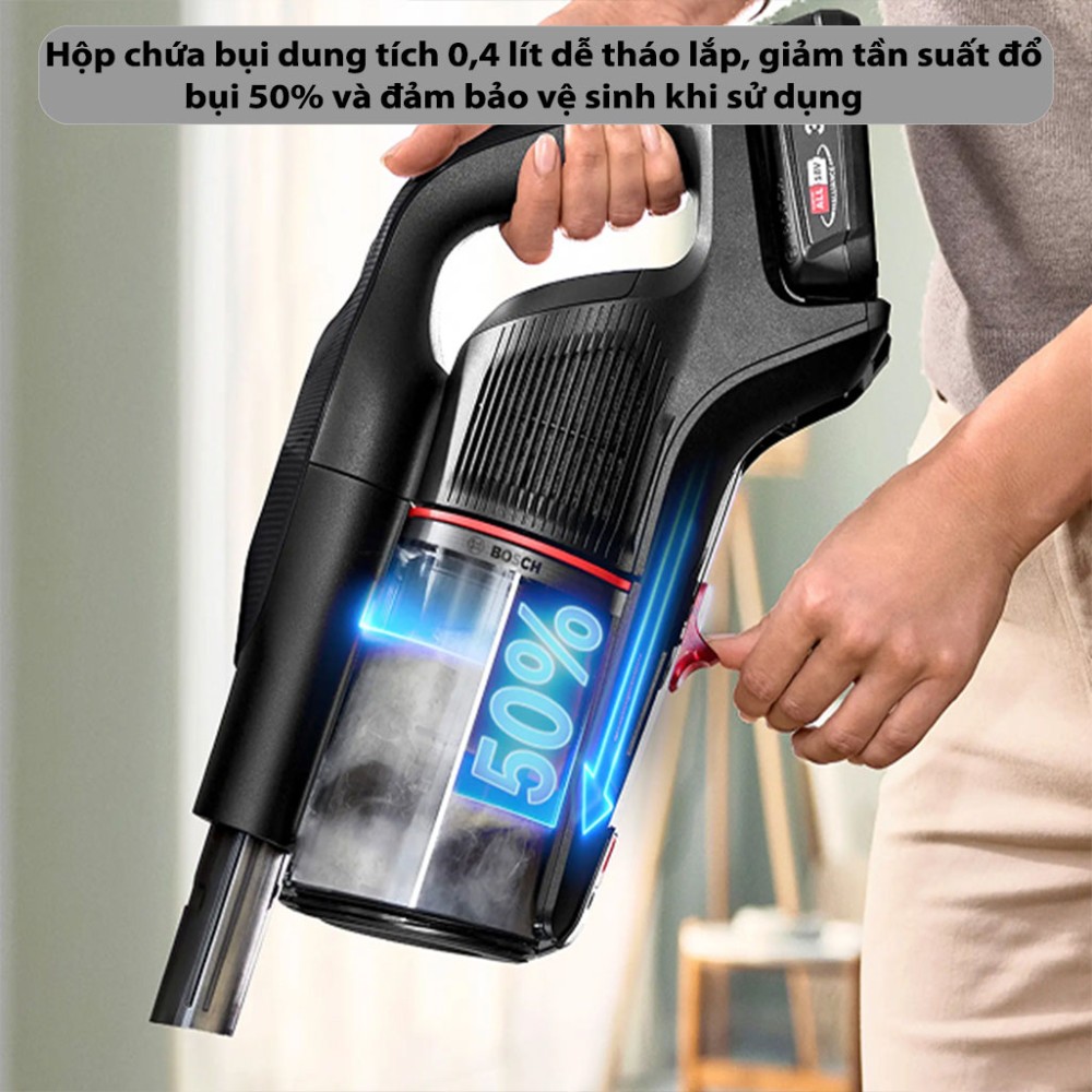 Máy hút bụi không dây Bosch BCS931BQC - Hàng chính hãng
