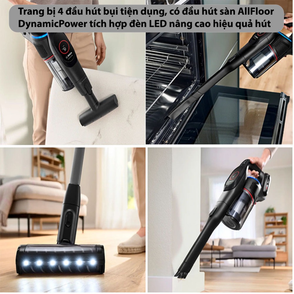 Máy hút bụi không dây Bosch BCS931BQC - Hàng chính hãng