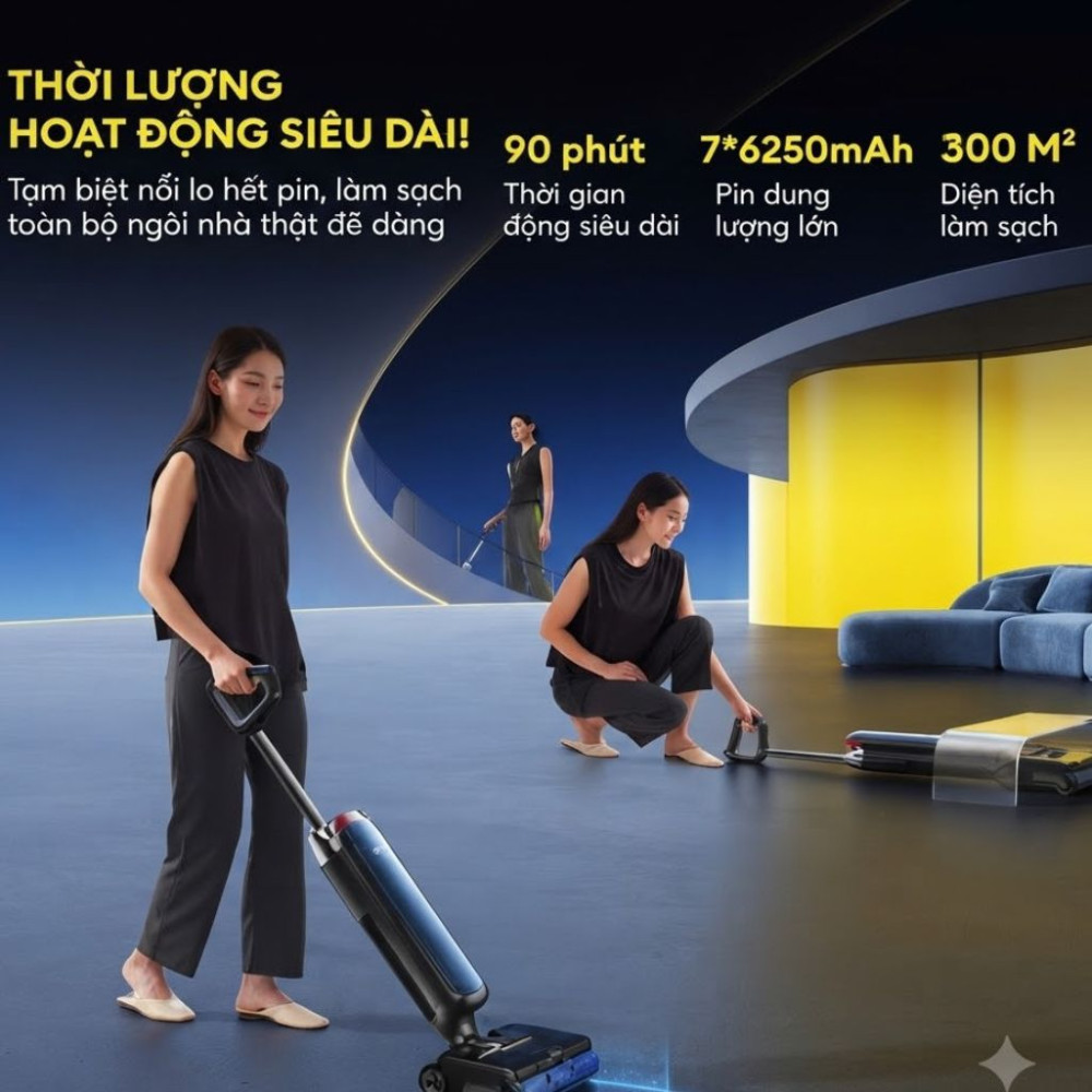 Máy hút bụi lau sàn khô ướt Tineco Floor One Station S9 Artist - Hàng chính hãng