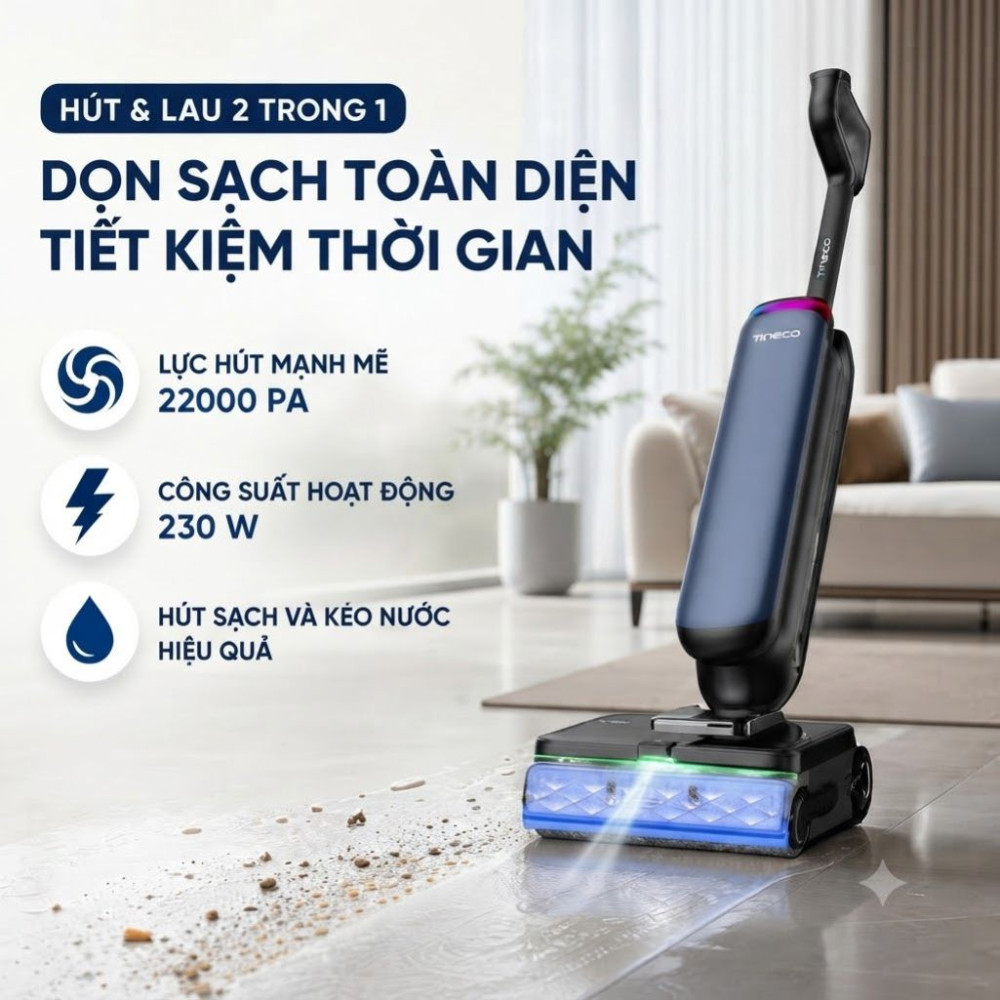 Máy hút bụi lau sàn khô ướt Tineco Floor One Station S9 Artist - Hàng chính hãng
