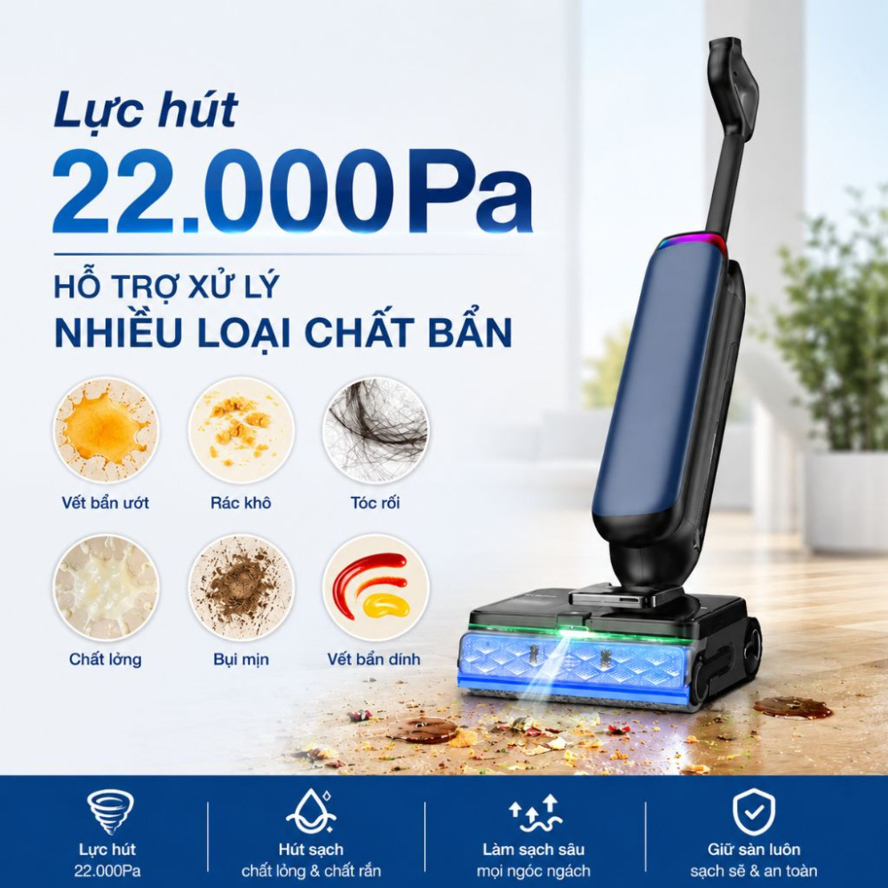 Máy hút bụi lau sàn khô ướt Tineco Floor One Station S9 Artist - Hàng chính hãng