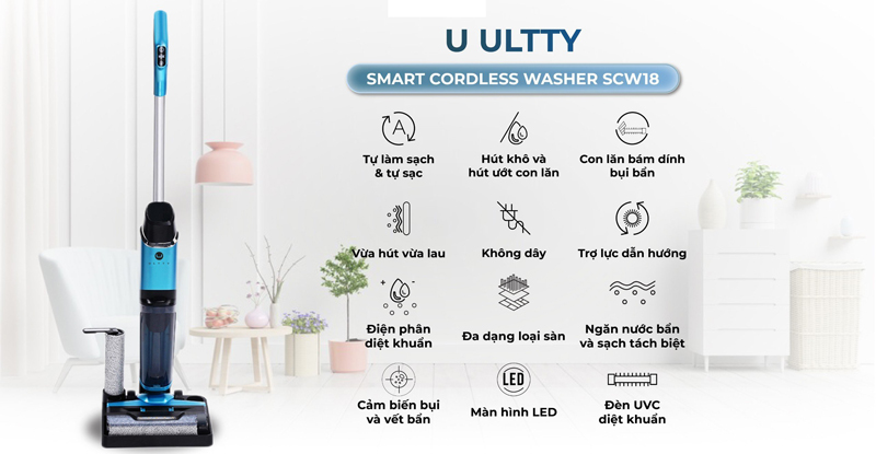 Máy hút bụi lau nhà thông minh Ultty SCW18 - Hàng chính hãng
