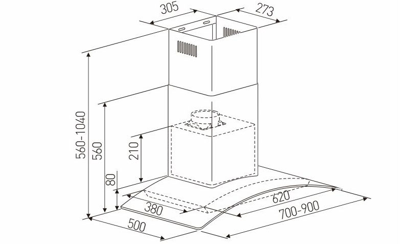 Máy hút khói khử mùi Arber AB700L - Hàng chính hãng