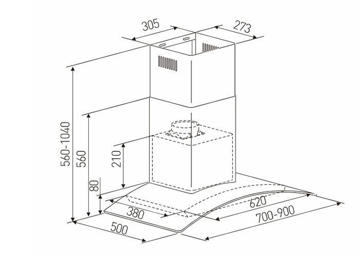 Máy hút khói khử mùi Arber AB-900F - Hàng chính hãng