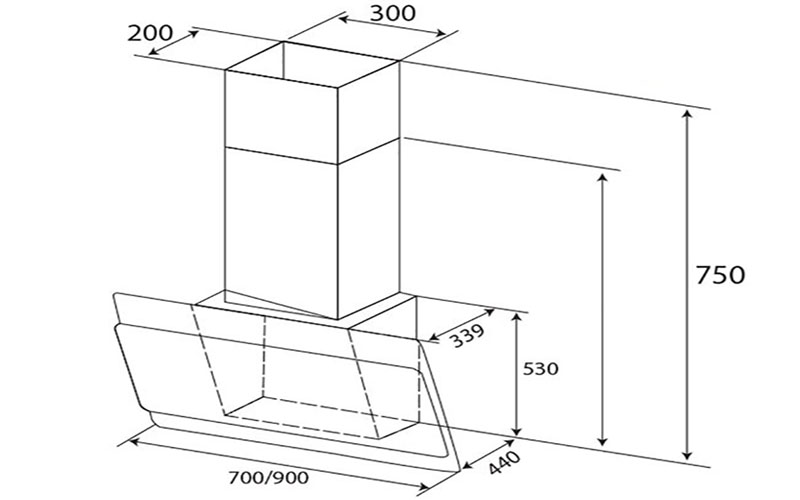 Máy hút khói khử mùi Kaff KF-LUX AT70FH - Hàng chính hãng