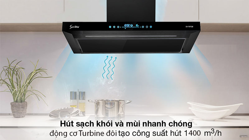 Máy hút khói khử mùi Sevilla SV-70T2B - Hàng chính hãng