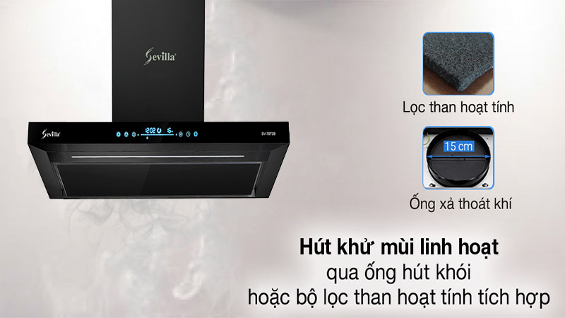 Máy hút khói khử mùi Sevilla SV-70T2B - Hàng chính hãng
