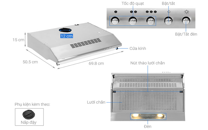 Máy hút khói khử mùi Torino FS303GE2XK23PU3V2LIX/F/70 - Hàng chính hãng