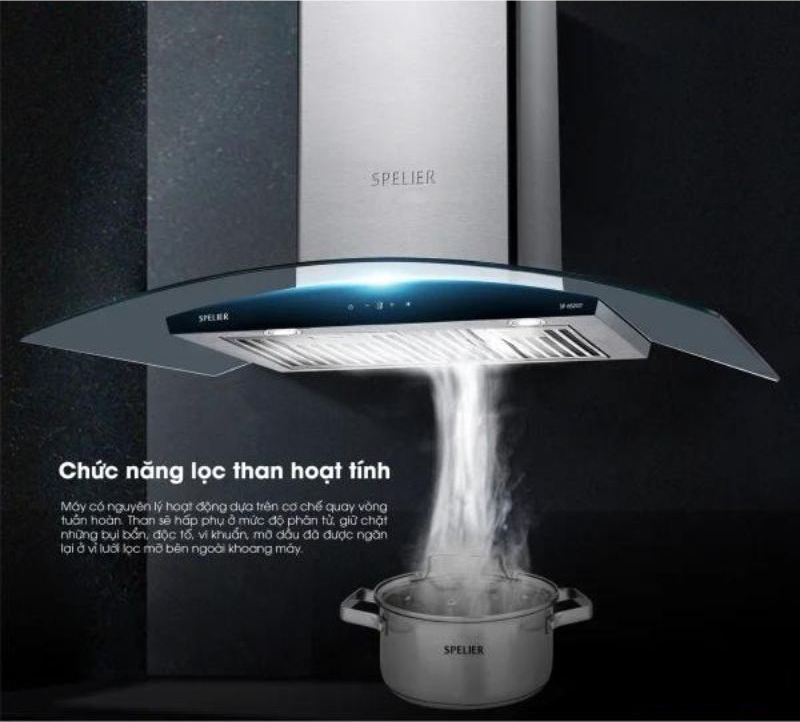 Máy hút mùi kính cong Spelier SP-652GT - Hàng chính hãng