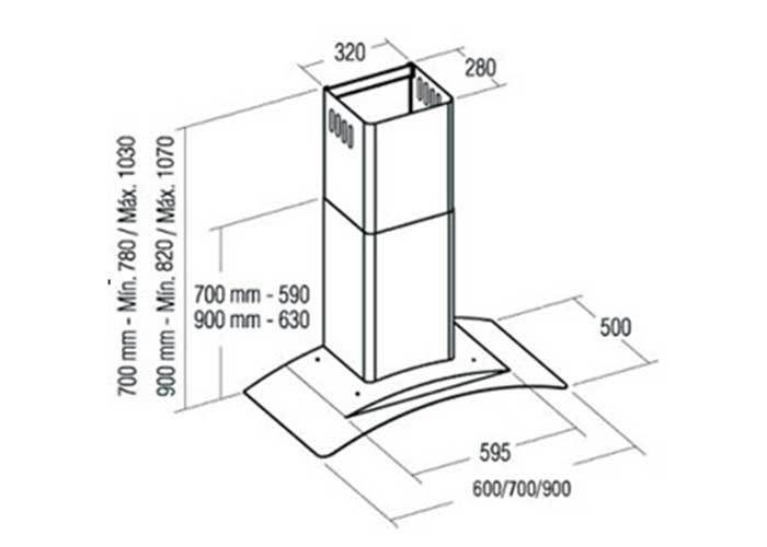 Máy hút mùi Cata GAMMA GLASS 60 - Hàng chính hãng