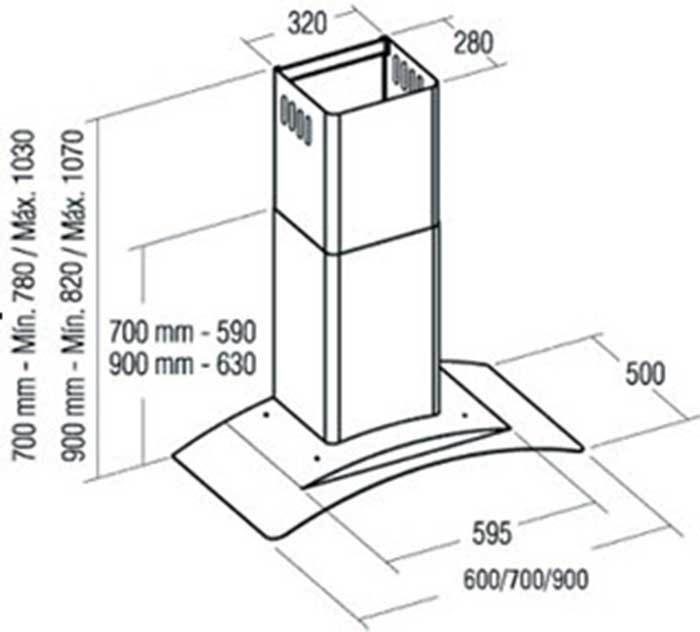 Máy hút mùi Cata GAMMA GLASS 90 - Hàng chính hãng