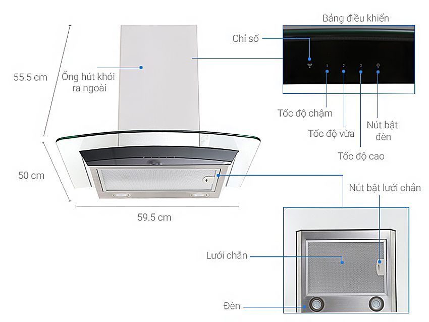 Máy hút mùi Electrolux EFC-636-GAR - Hàng chính hãng