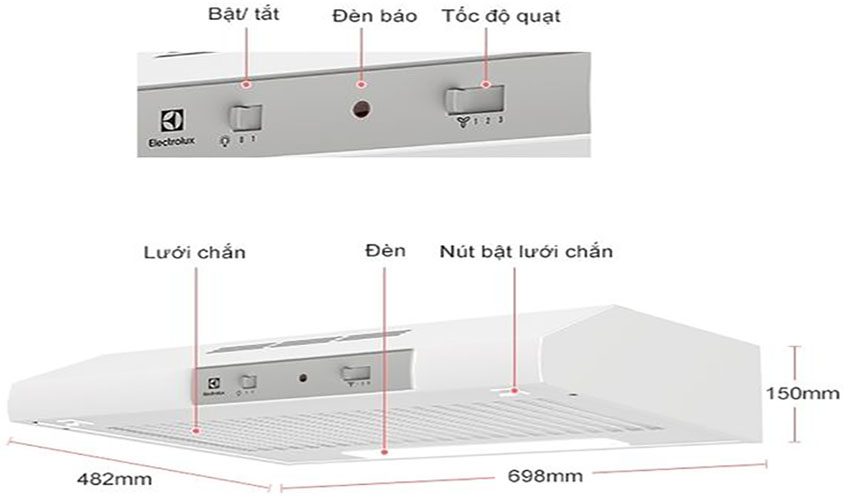 Máy hút mùi Electrolux EFT7041W - Hàng chính hãng