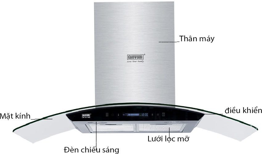 Máy hút mùi Giovani GH-9029 QB - Hàng chính hãng