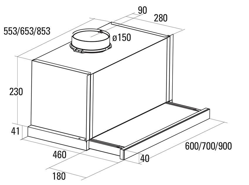 Máy hút mùi Nodor EXTENDER PLUS INOX 900 - Hàng chính hãng