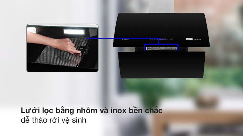 Máy hút mùi kính vát Pramie DE22-700 - Hàng chính hãng