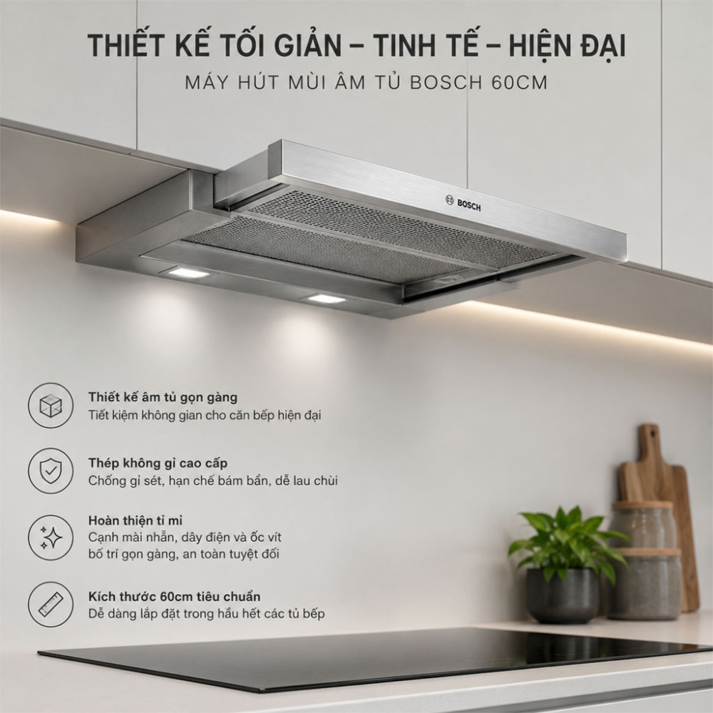 Máy hút mùi âm tủ Bosch DFS067A51B Serie 4 - Hàng chính hãng