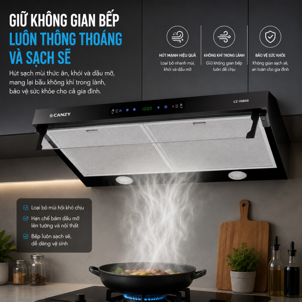 Máy hút mùi âm tủ Canzy CZ 70B50/60B50 - Hàng chính hãng
