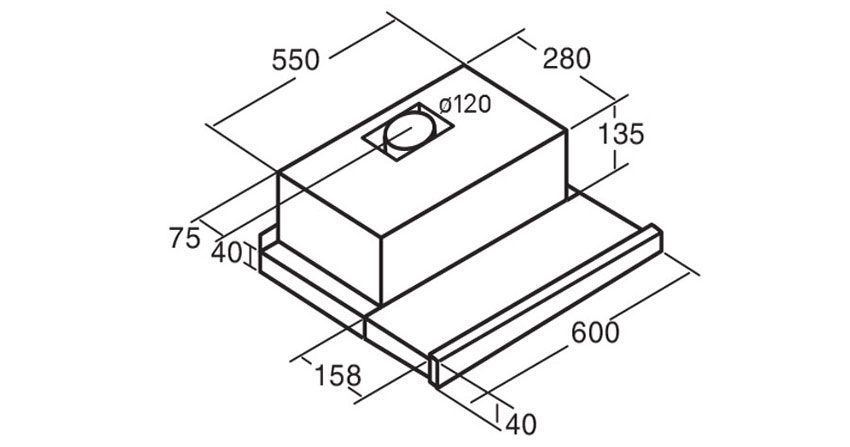 Máy hút mùi âm tủ Cata TF-5060 EX - Hàng chính hãng