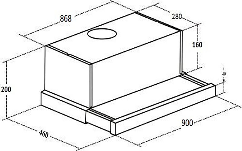Máy hút mùi âm tủ Kaff KF-TL90H - Hàng chính hãng