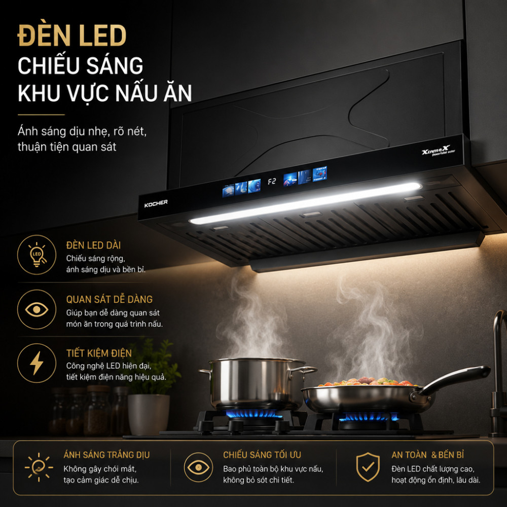 Máy hút mùi âm tủ Kocher Turbo X3D-666D-AUC - Hàng chính hãng