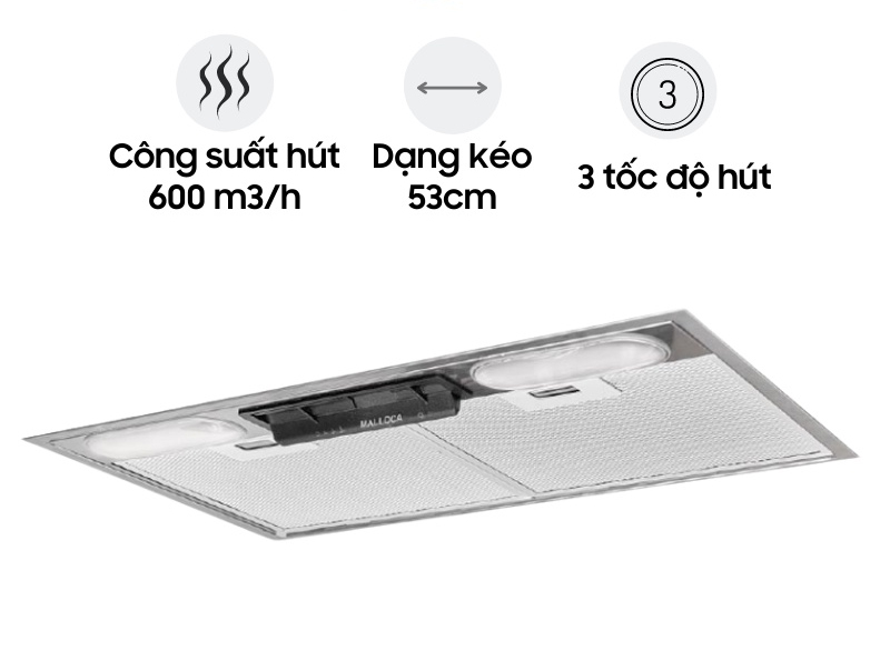 Máy hút mùi âm tủ Malloca K1153 - Hàng chính hãng