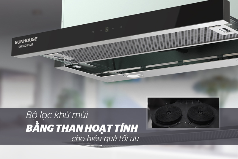 Máy hút mùi âm tủ Sunhouse SHB6288MT - Hàng chính hãng