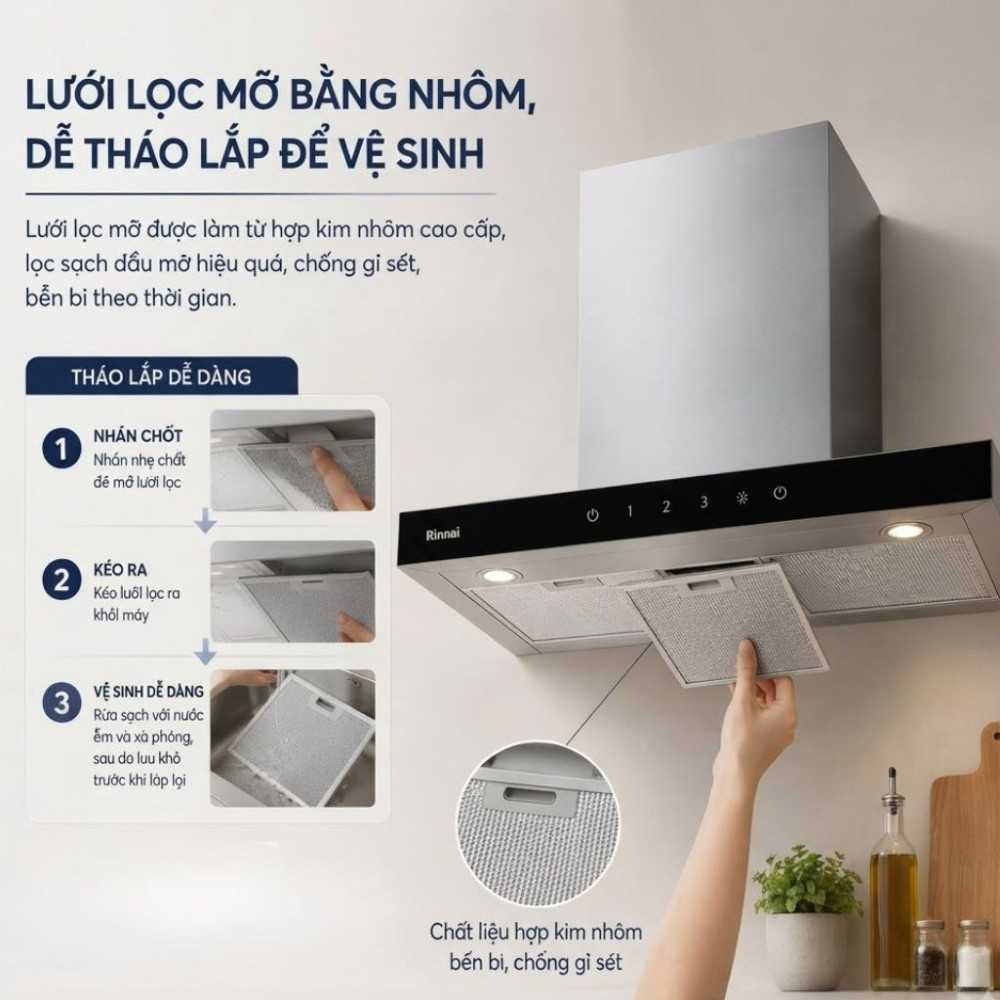 Máy hút mùi áp tường Rinnai RH-C75F-SSVR - Hàng chính hãng