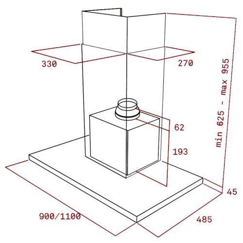 Máy hút mùi áp tường Teka DH-985T - Hàng chính hãng