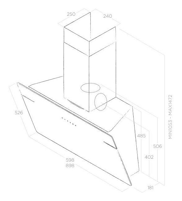 Máy hút mùi áp tường Elica L'ESSENZA WH/A/60 - Hàng chính hãng