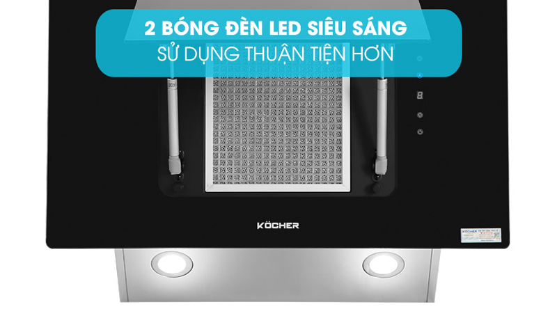 Máy hút mùi kính vát Kocher K-2080V - Hàng chính hãng