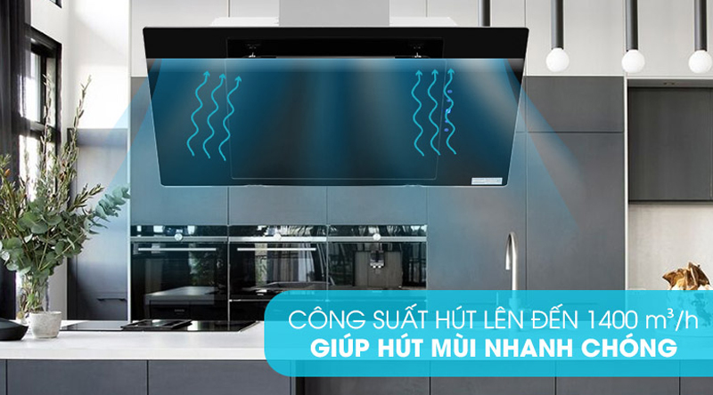 Máy hút mùi kính vát Kocher K-2080V - Hàng chính hãng