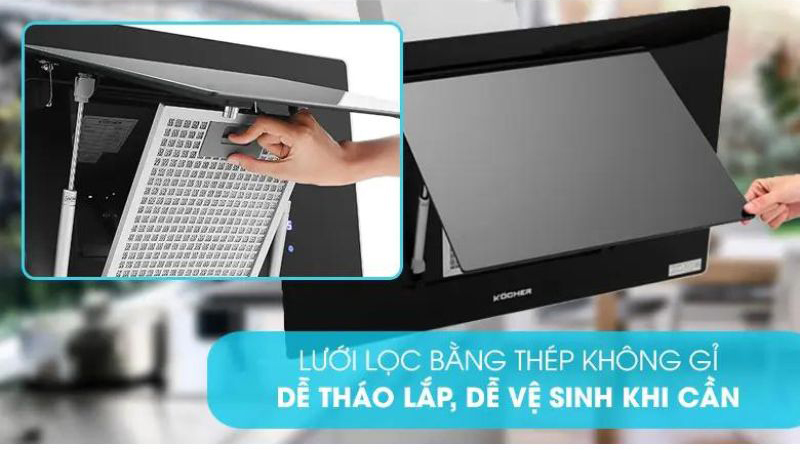 Máy hút mùi kính vát Kocher K-2080V - Hàng chính hãng
