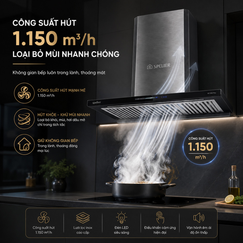 Máy hút mùi chữ T Spelier SP 109 HC LUX - Hàng chính hãng
