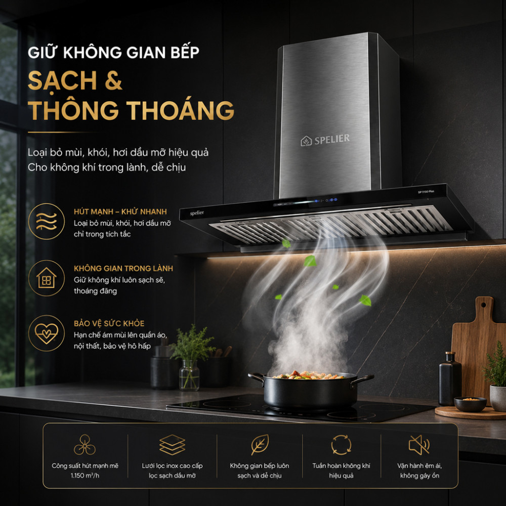 Máy hút mùi chữ T Spelier SP 109 HC LUX - Hàng chính hãng