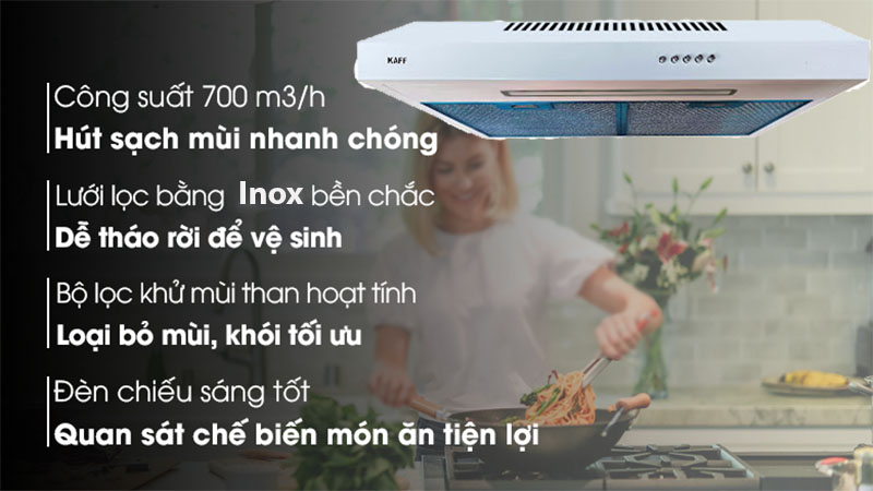 Máy hút mùi cổ điển Kaff KF-SL60KW - Hàng chính hãng
