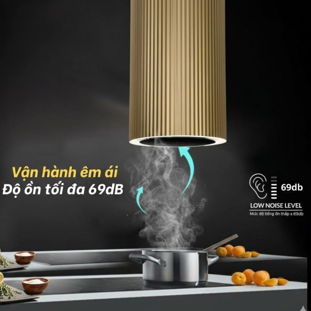 Máy hút mùi đảo Malloca Monogold K-382G - Hàng chính hãng