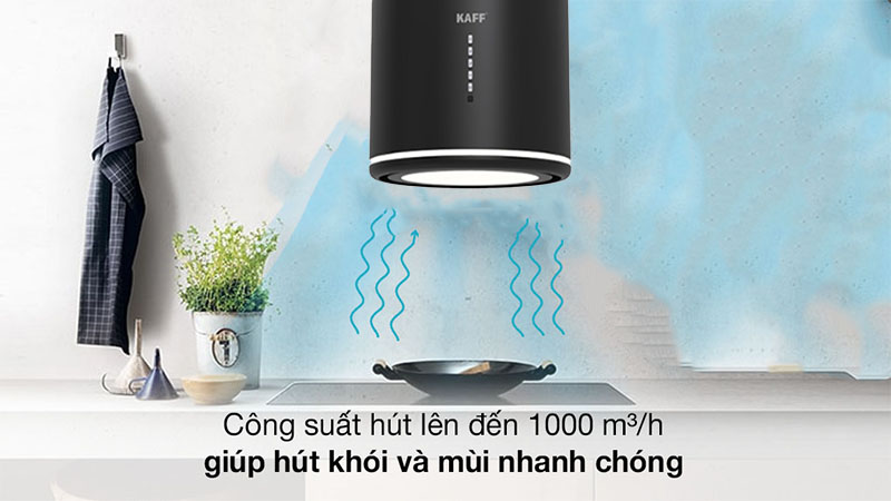 Máy hút mùi đảo Kaff KF-WL2038B - Hàng chính hãng