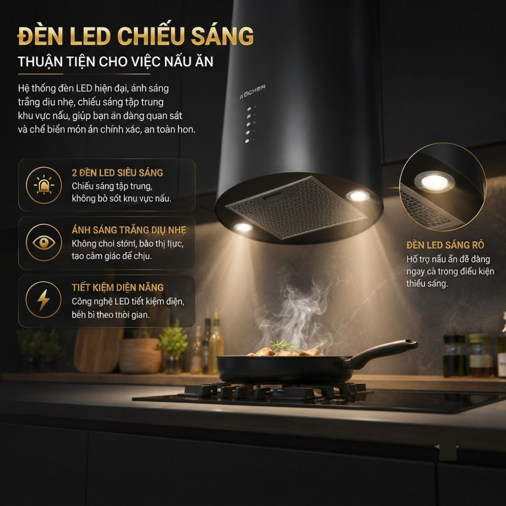 Máy hút mùi đảo Kocher Serena CXW-188BL - Hàng chính hãng