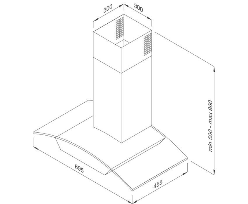 Máy hút mùi gắn tường Malloca MC 7018HS - Hàng chính hãng