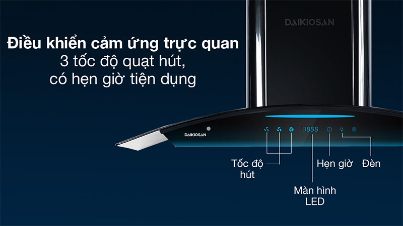 Máy hút mùi kính cong Daikiosan DKH-000001 - Hàng chính hãng