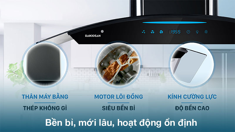 Máy hút mùi kính cong Daikiosan DKH-000001 - Hàng chính hãng