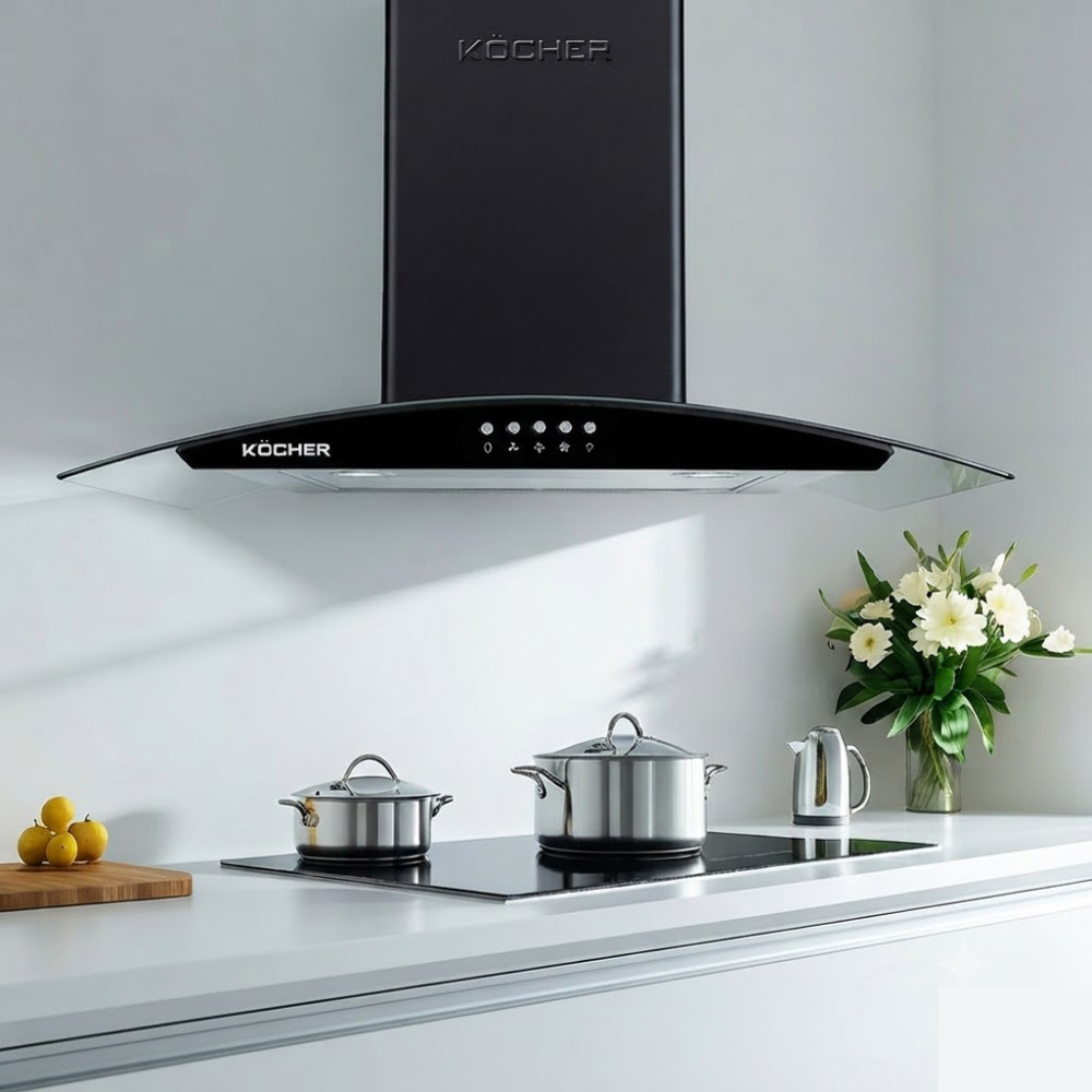 Máy hút mùi kính cong Kocher K-8070V - Hàng chính hãng
