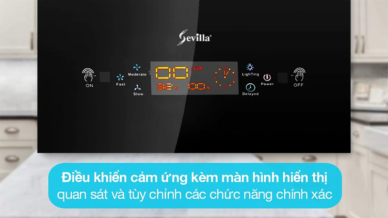 Máy hút mùi kính vát Sevilla SV-90K4 - Hàng chính hãng