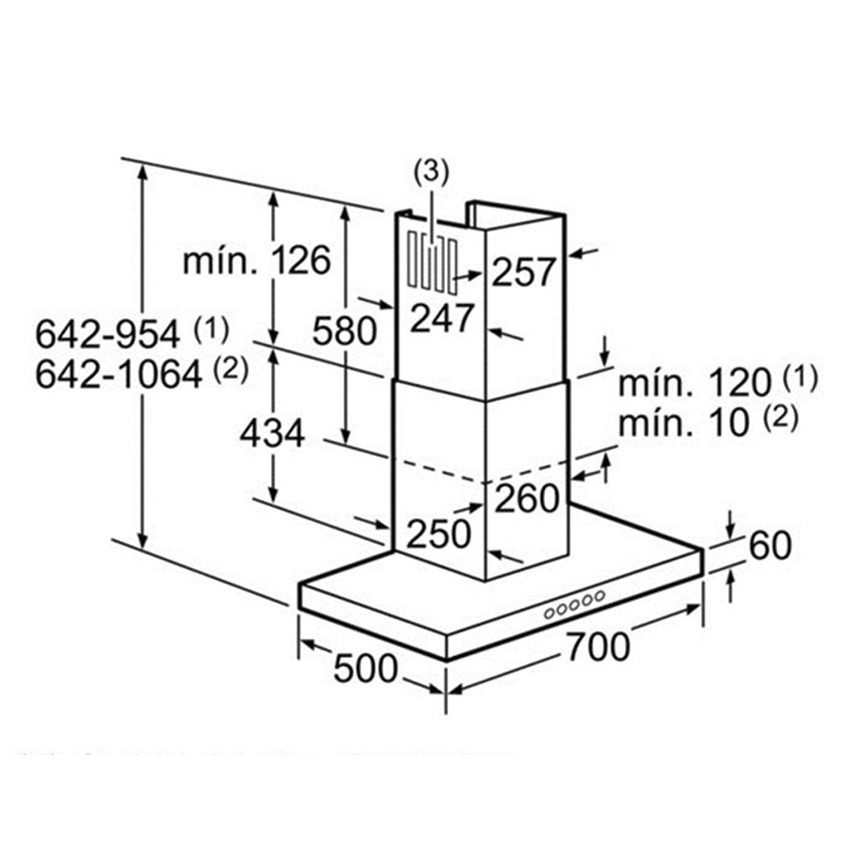 Máy hút mùi ống khói Bosch DWB07D650 - Hàng chính hãng