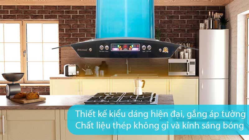 Máy hút mùi tum kính Apechome APH-HP003 - Hàng chính hãng
