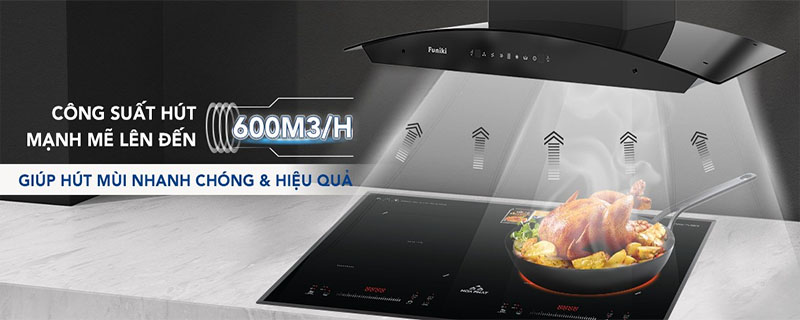Máy hút mùi kính cong Funiki HKH9665 - Hàng chính hãng