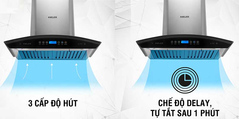 Máy hút mùi tum kính Kieler KL-T701 - Hàng chính hãng