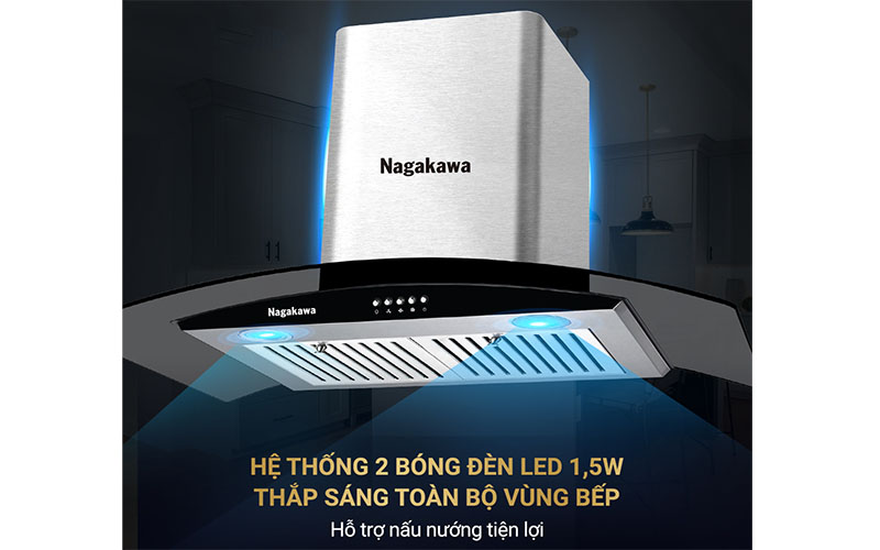 Máy hút mùi tum kính Nagakawa NAG1853-70CM - Hàng chính hãng