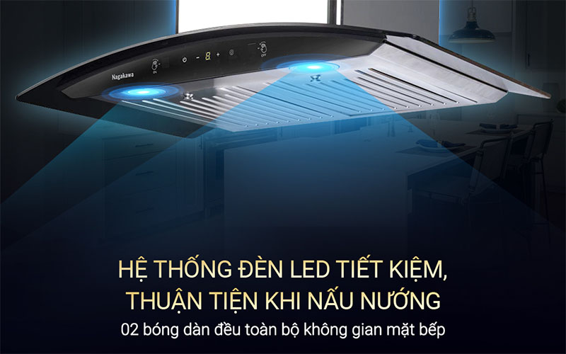 Máy hút mùi tum kính Nagakawa NAG1855-70CM - Hàng chính hãng